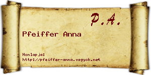 Pfeiffer Anna névjegykártya